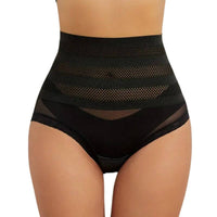 Culotte Taille Fine ElastiSculpt noire, taille haute, effet ventre plat, culotte gainante, maintien optimal.