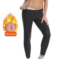Legging sauna amincissant femme pour effet thermique et sudation, idéal pour brûler des calories et affiner la silhouette.