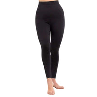 Mannequin présentant un legging gainant taille haute noir, mettant en avant l'effet sculptant et le confort.