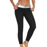 Legging sauna aminicissant noir pour femme, favorisant la transpiration lors des exercices.