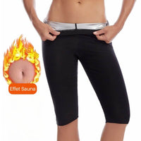 Short sauna amincissant femme pour augmenter la sudation et favoriser la perte de poids lors des séances de sport.