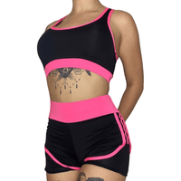 Tenue de Sport Femme 3 Pièces Rose et Noir