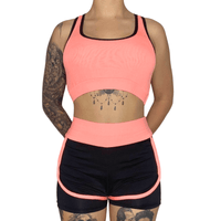 Tenue de Sport Femme 3 Pièces Orange et Noir