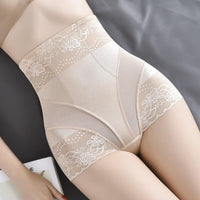 Gaine amincissante raffinée couleur beige avec dentelle, offrant confort et maintien, parfaite pour sublimer la silhouette.