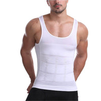 Débardeur Homme Ventre Plat blanc, gainant pour un ventre affiné et une silhouette optimale.
