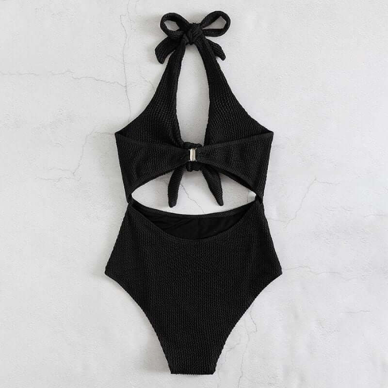 Monokini Asymétrique Noir Et Blanc - Taille 36/38, Bonnet B, Vintage Et Sexy