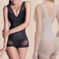 Body amincissant transparent en noir et beige, parfait pour sculpter la taille tout en offrant un confort et une sensualité.