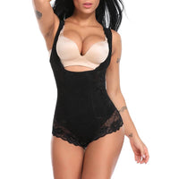 Body sexy en dentelle noir, effet corset, mettant en valeur les courbes féminines et offrant un soutien optimal.