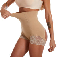 Culotte remonte-fesse ventre plat, élégante avec dentelle, offrant un maintien optimal et une silhouette affinée.