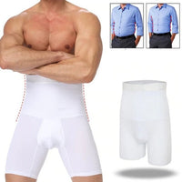 Homme en boxers taille haute ventre plat, montrant confort et soutien pour une silhouette élégante.