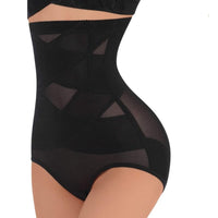 Culotte gainante taille haute invisible, design noir pour un ventre lisse et sublimé.