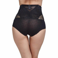 Gaine dentelle noire pour ventre plat avec soutien, idéale pour camoufler les bourrelets et affiner la taille.