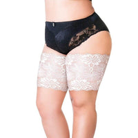 Paire de bandes de cuisses en dentelle anti-frottement pour confort et protection contre les irritations.