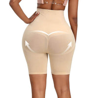 Panty gainant beige mettant en valeur la silhouette et offrant un ventre plat, idéal pour un look élégant.