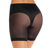 Panty taille mi-basse en voile noir, sculptant, offrant douceur et confort, parfait pour un look lisse et définit.