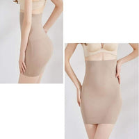 Jupon correcteur beige, offrant un soutien et un effet amincissant pour un look élégant et sobre.